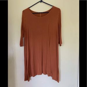 Burnt orange asymmetrical tunic